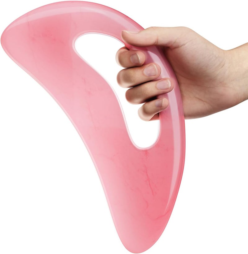 AICNLY Large Gua Sha Massage Tool, Lymphatic Drainage Massager, Muscle Scraping Massage Tools, Body Sculpting Anti Cellulite Tools for Man and Women (Pink) - Image 1